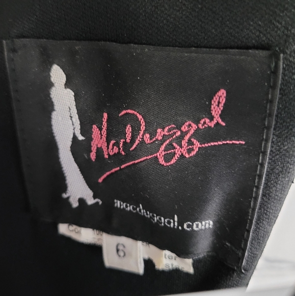 MAC DUGGAL | high neck side cutout sequin waist front slit train formal gown - Picture 9 of 9